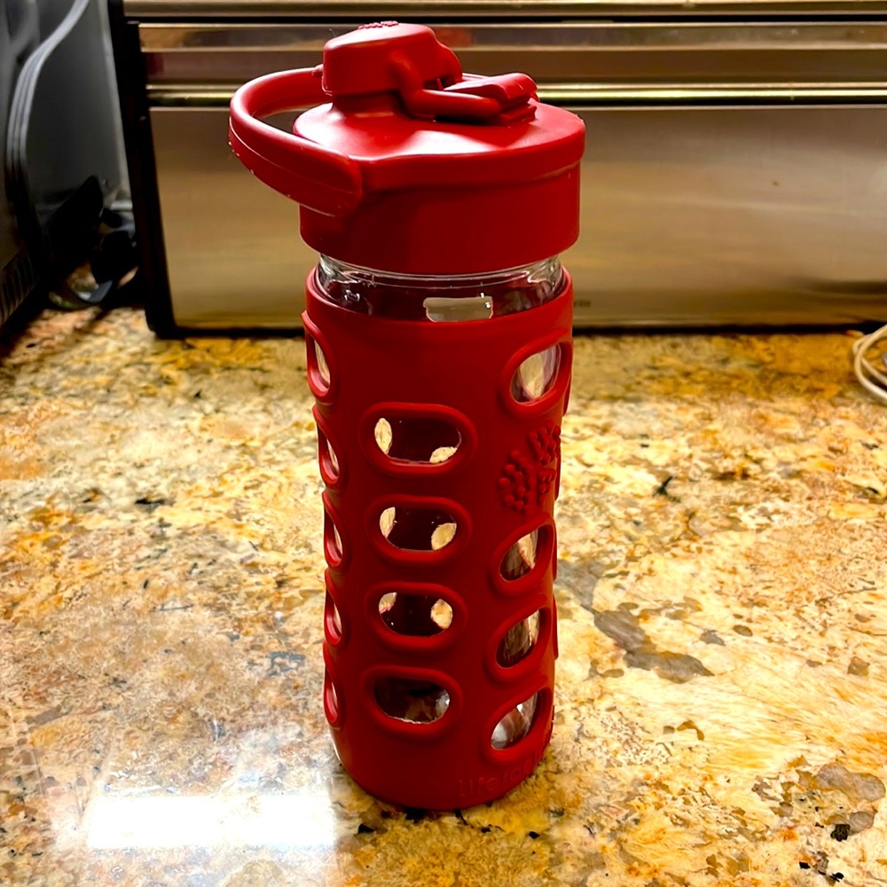 Life Factory 12 Oz Water Bottle with Silicone Sleeve and Lid - Dishwasher Safe
